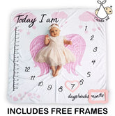 1PC Infant Baby Photo Blanket Photography Prop Backdrop Cloth Wing Calendar Printed Newborn Girls Photos Accessories